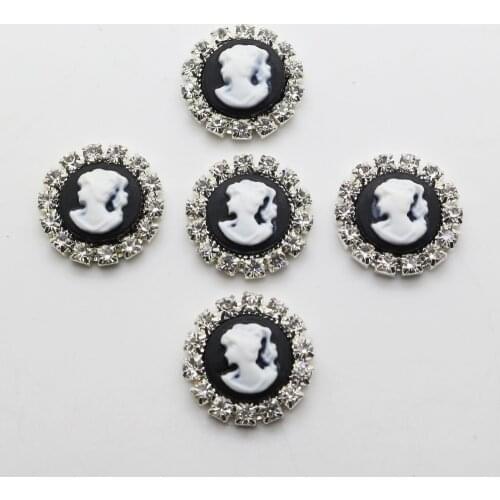 10pcs/Lot 18mm Round Beauty head Button very shiny wedding decoration Rhinestone Buttons Cryustal Diy Accessories Wholesale