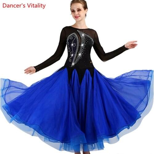 2018 Custom-made Dance Rhinestone Sexy Senior Ballroom Dance Dress for Women Ballroom Dance Dresses Dance Waltz Dress