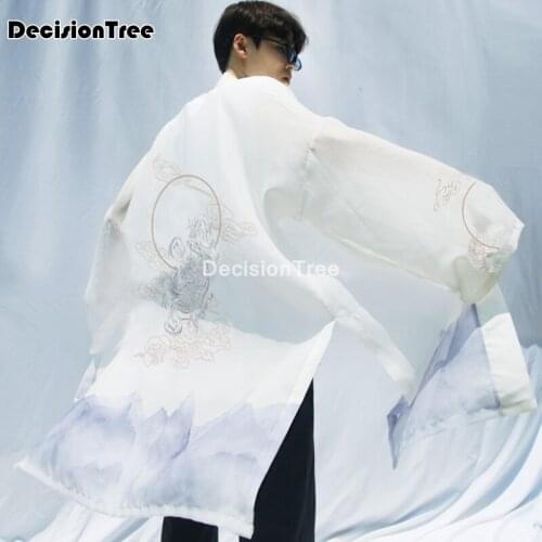 2021 print kimono men japanese kimono traditional men samurai costume male yukata white japanese streetwear mens kimono coat
