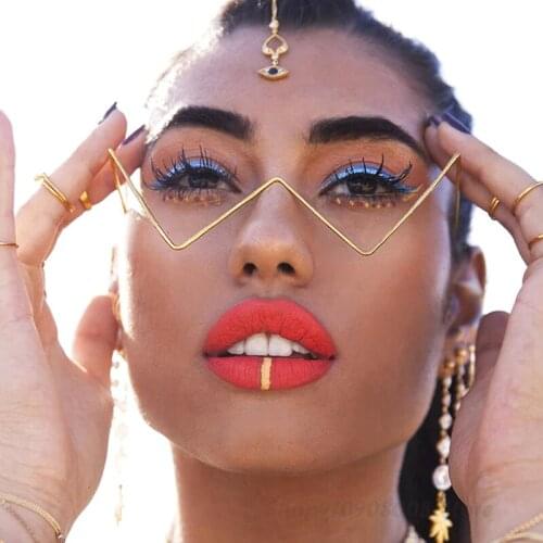 2021 Triangle Retro Glasses Frame Women Luxury Brand Eyewear Frame Women/Men Cateye Eyeglasses Women Vintage Oculos De Sol