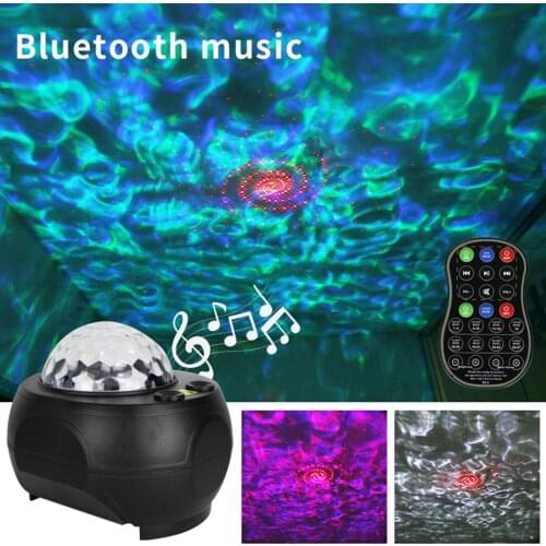 3 In 1 New LED Starry Sky Light Stage Laser Starry Sky Projector Bluetooth Music Atmosphere Light Water Pattern Galaxy Light
