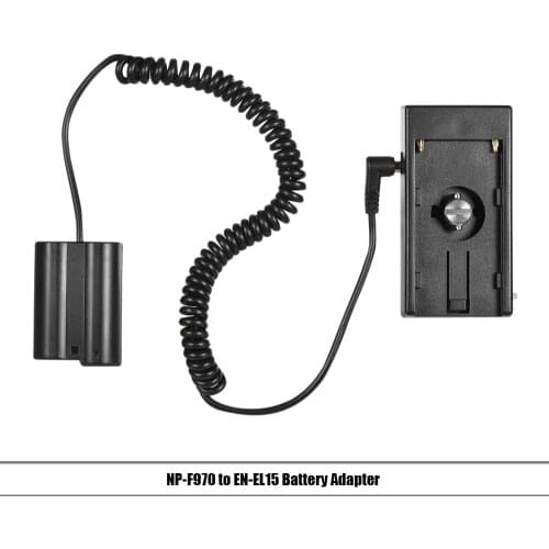 Andoer NP-F970 to NP-FW50 Dummy Battery Mount Plate Adapter Spring Cable