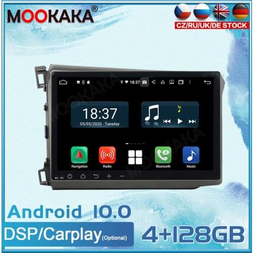 Android 10 For HONDA CIVIC 2012 Car Multimedia Player GPS Navigation Head Unit Auto Radio Stereo Tape Recorder Carplay