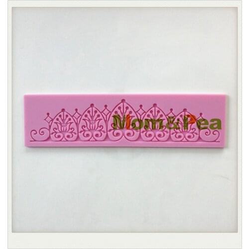 Mom&Pea GX102 Free Shipping Silicone Lace Mold Cake Decoration Fondant Cake 3D Mold Food Grade Silicone Mould