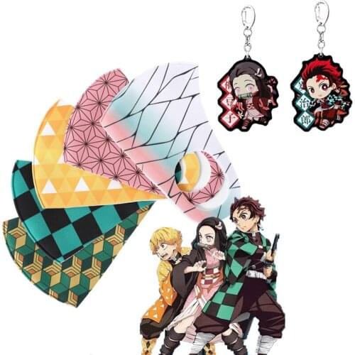 Cosplay Demon Slayer Keychain Kimetsu No Yaiba Kamado Tanjirou Nezuko Agatsuma Zenitsu Cartoon Keyring Pendant Gift Accessories