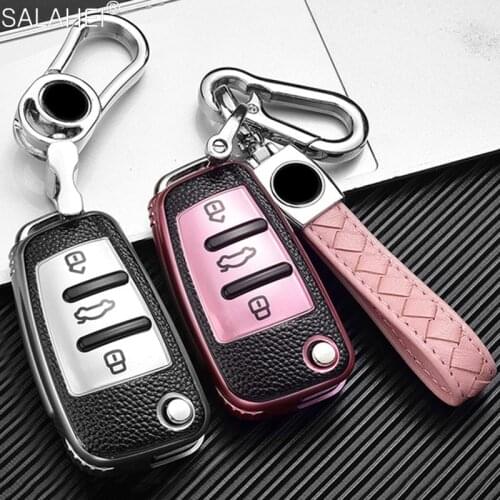TPU Car Key Cover Protective Case For AUDI A1 A4 A3 A6 TT Q3 Q7 S3 Anti-Drop Protection Holder Car-Styling Interior Accessories