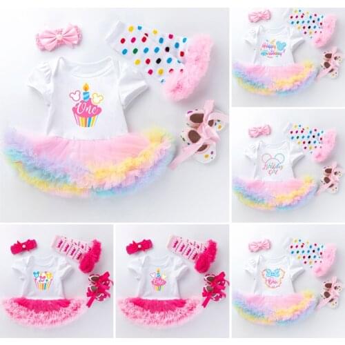 Newborn Baby Girl Clothes Brand Baby 4Pcs Clothing sets Tutu Romper Roupas De Bebes Menina Infant 0-2T Baby Birthday Outfits