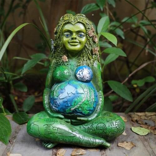 Art Gaia Statue Millennial Mother Earth Goddess Altar Home Garden Outdoor Decor Resin Figurine Artistic Decoration Statue Gaia