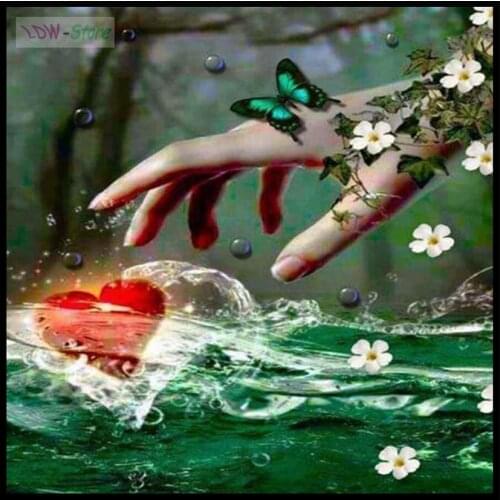 Hand to heart,Hot sale diy 5d diamond painting full square/round mosaic cross stitch diamond embroidery lovers gift WG529