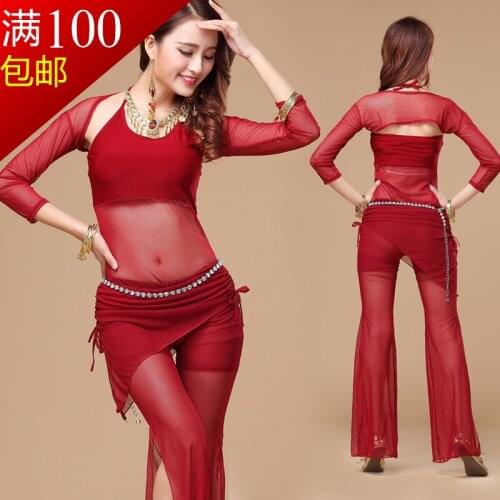 2017 Special Offer Promotion Women Cotton Woman Square Belly Dance Suits Top& Pants Bellydance Costume Professionals S72+k72