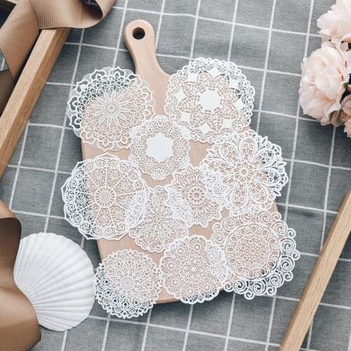 KSCRAFT White Lace Paper Doilies/Placemats for Wedding Party Decoration Supplies Scrapbooking Paper Crafts
