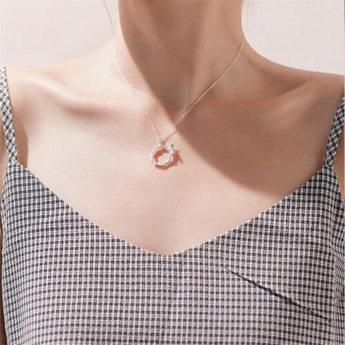 Wreath Pendant Necklace For Women Elegant Ladies Wedding Clavicle Chain Fashion Party Jewelry Girl Gifts