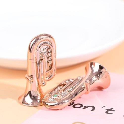1Pc Mini Tuba 1:12 Dollhouse Miniature Musical Instrument Tuba Doll House Decor