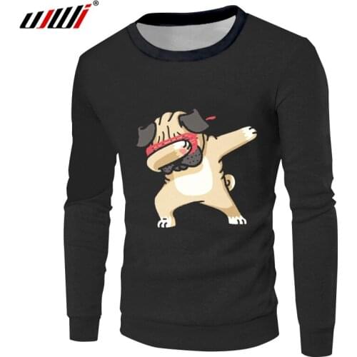 UJWI Mens Fashion Dog Animal 3D Printing Sweatshirts Tide People Funny Summer Casual Long-sleeve Shirt Men Large Size 5XL