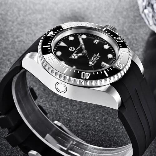 PAGRNE DESIGN New Mens Automatic Watch 300M Waterproof Top Brand Sapphire Glass Stainless Steel Mechanical Watches Reloj Hombre