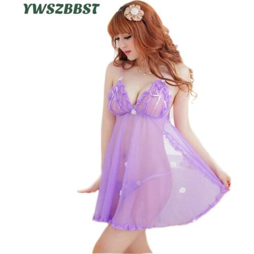 Fashion Women Nightdress Sexy Sling Lingerie Sleepshirts Lady Sexy Nightgown Lace Nighties Girl Summer Nightdress