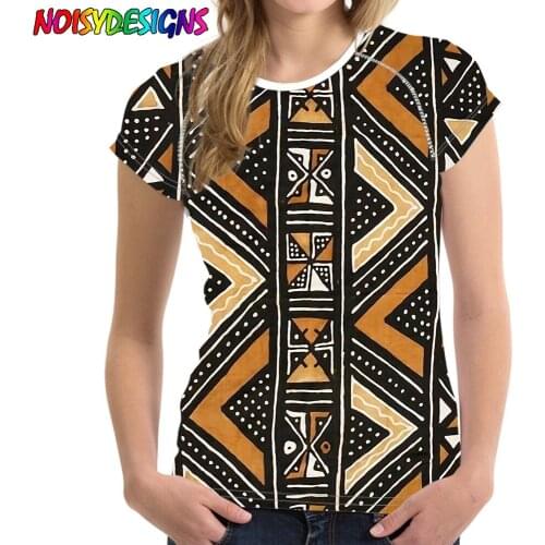NOISYDESIGNS Women 2021 Summer Retro African Tribal Print Lady T-shirts Top T Shirt Ladies Womens Female Tee Ovrersiezed Clothes