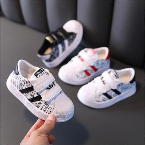NEW Children Shoes Girls Boys Sport Shoes Antislip Soft Bottom Kids Baby Sneaker Casual Flat Sneakers white Shoes size 21-30