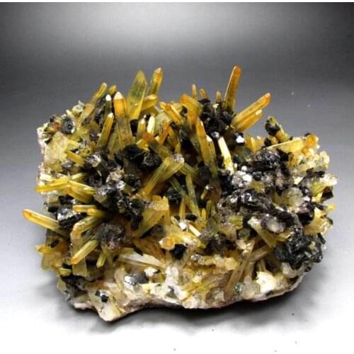 1173g Yellow Quartz Cluster on Hematite Rose Specimen - crystals and stones healing Mineral specimen Home Decor feng shui