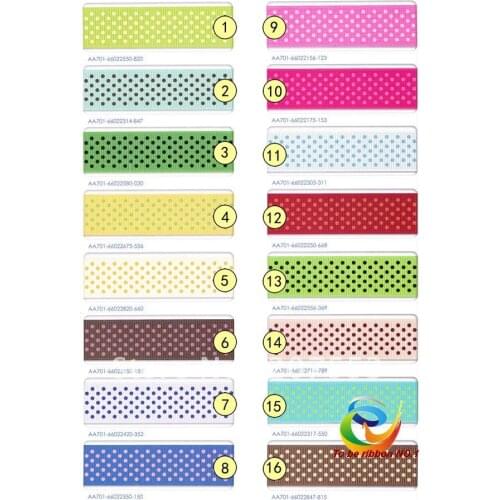 Wholesale 100yards 7/8"(22mm)Polka Dots Grosgrain Ribbon -Free Shipping WY-033