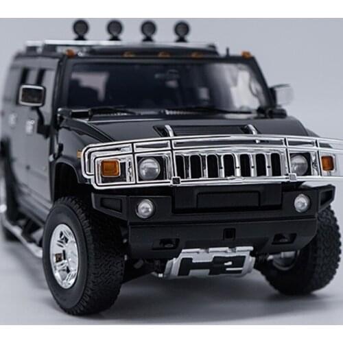 Original Factory Authentic 1:18 Metal H2 Suv Hummer Highway 61 Black Diecast Car Model with Small Gift