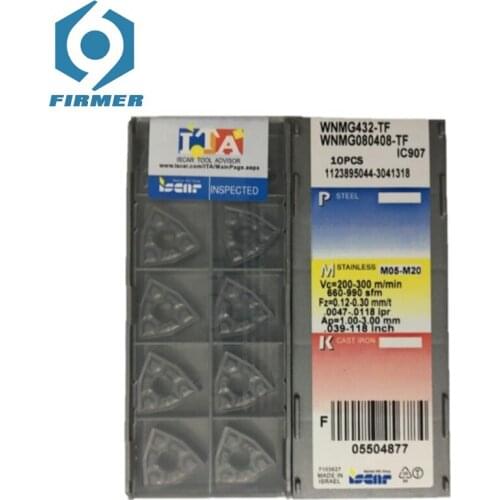 Original Carbide Inserts 10pcs Lathe Inserts WNMG080408-TF IC907 Metal Cutter Lathe Turning Tool Cutter