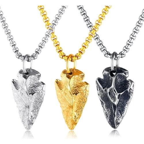 Stainless Steel Mens Flint Vintage Pendant Necklace Stone Age Collection Apparatus Necklaces Jewelry Gift For Men with Chain