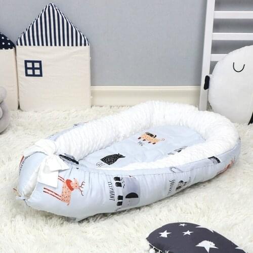 American New Portable Baby Crib Bionic Bed of Uterus Baby Sleep Cot Cotton Foam Velvet Kit Baby Nest 80*50cm