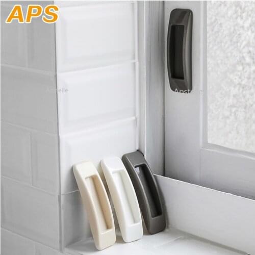 1 Pair 11mm*3mm Paste Handle Home ABS Glass Window Sliding Door Push Pull Auxiliary Handle Pull Knobs Interior Doors Handles
