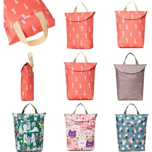 Diaper Storage Bag Waterproof Oxford Cloth Girl Storage Bag Portable Mommy Bag Trolley Hanging Bag Picnic Velcro