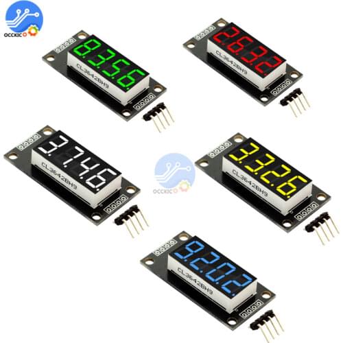 0.36 Inch 0.36" 4-Digit Red/Green/Yellow/Blue/White LED Display Tube Decimal 7 Segments TM1637 Module For Arduino size