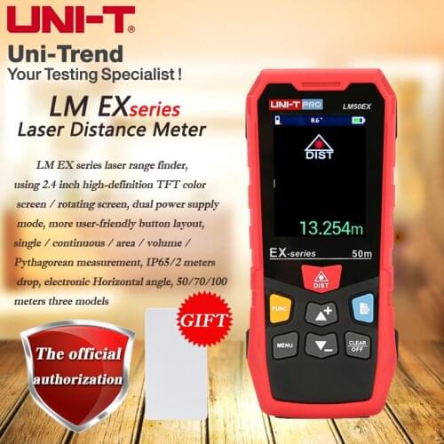 UNI-T LM50EX/LM70EX/LM100EX rotating color screen professional level laser range finder; dust/waterproof laser range finder IP65