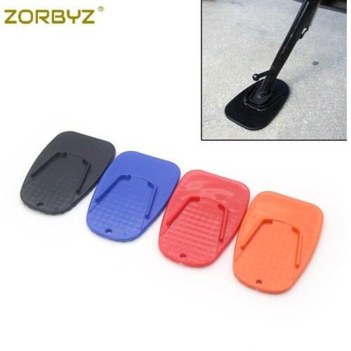 ZORBYZ Universtal Motorcycle Side kickstand Plate Base Bike Biker Kick Parking Stand Support Pad For Suzuki Yamaha Kawasaki