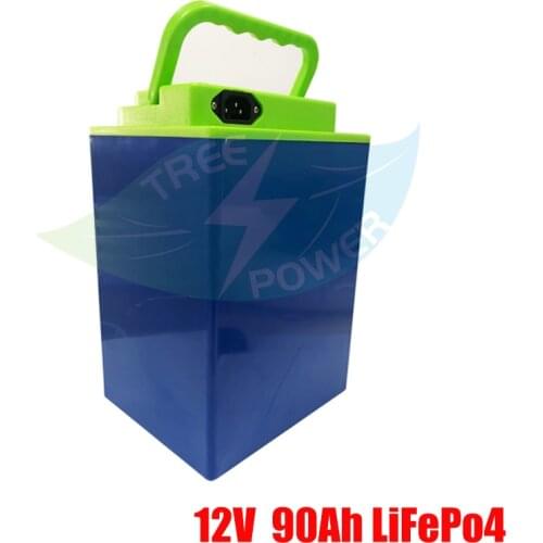 Rechargeable high quality Lithium iron phosphate 12V 90Ah lifepo4 base station storage LiFePO4 battery+10A charger