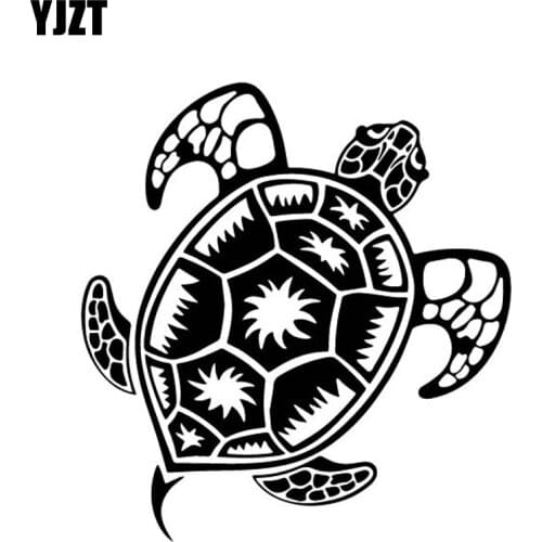 YJZT 15.7CM*16.8CM Tortoise Fashion Vinyl Decal Car Trunk Decorate Car Sticker Black/Silver C4-1288