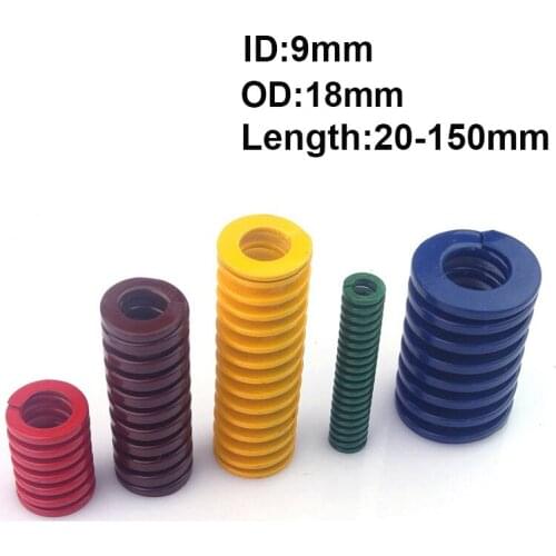 1/2/3Pcs Yellow/Blue/Red/Green/Brown Spiral Stamping Compression Mould Die Spring OD 18mm ID 9mm Length 20-150mm