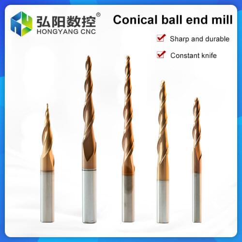 1 piece of HRC55 taper ball end milling cutter, metal relief bevel cutter, CNC alloy milling cutter, cnc aluminum milling cutter