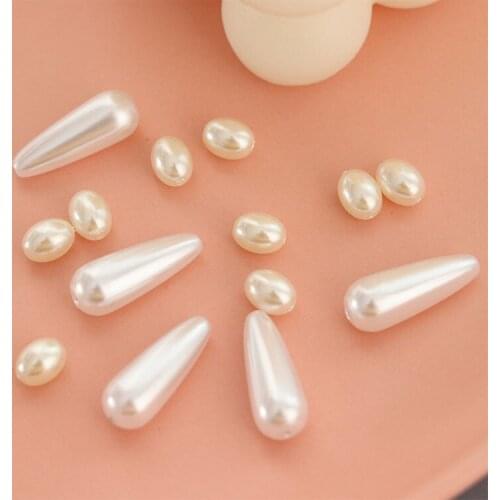 10 PCS Fashion Imitation Pearl Oval Bead Water Drop Beads DIY Hand Made Accessories For Jewelry Making
