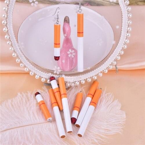 10pcs Simulation Cigarette Resin Charms Earring DIY Jewelry Making