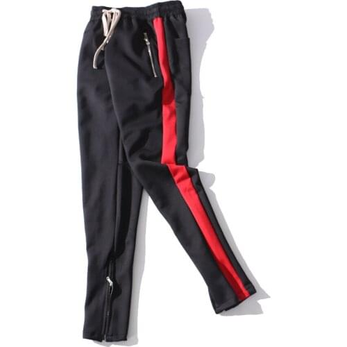 2018 New spring men patchwork pants high street vintage justin bieber sweatpants mens joggers side zipper streetwear trousers