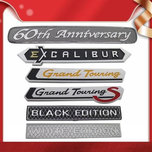 60th Anniversary GRAND TOURING GTS S Black White Edition EXCALIBUR for Land Cruiser HighLander Fender trunk Emblem Badge Sticker