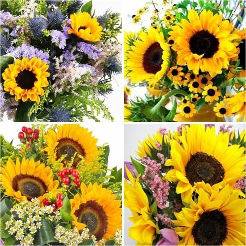 EverShine Diamond Painting Full Drill Square Flower Diamond Embroidery Sunflower Mosaic Rhinestones New Arrival Home Decor