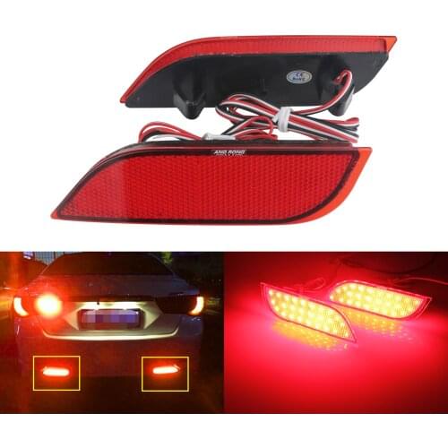 ANGRONG 2x LED Rear Bumper Reflector Tail Stop Brake Light For Subaru XV Legacy Exiga Levorg