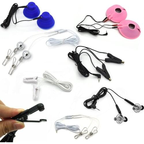 BDSM Electric Shock Nipple Clamps Body Nipple Massager Clip Breast Electro Shock Accessories Medical Themed Toys For Men Women