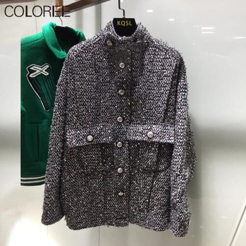 COLOREE Women's Gray Coats