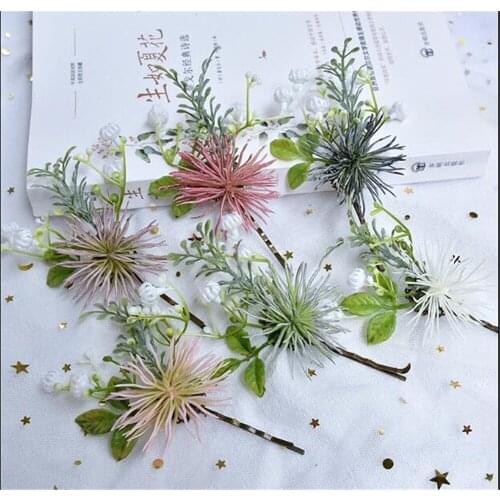 Flower Grass Hair Clip Girls Accessories Flower Hairclips Women wedding photograph Plants Hairpins B1020