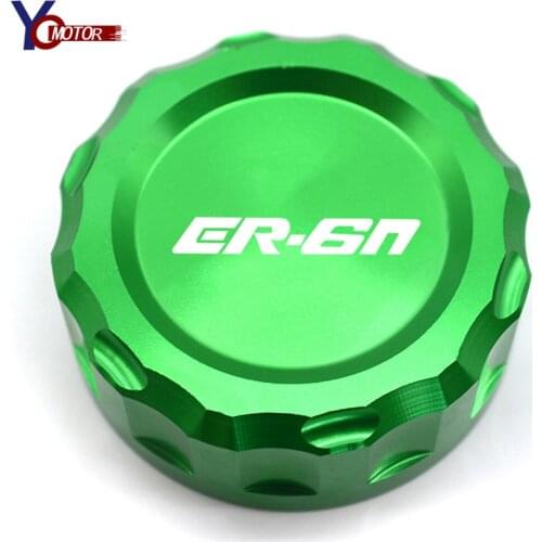 For KAWASAKI ER-6N ER6N ER 6N Motorcycle Motorbike Accessories Reservoir Cover CNC Aluminum Rear Brake Fluid Reservoir Cap Cover