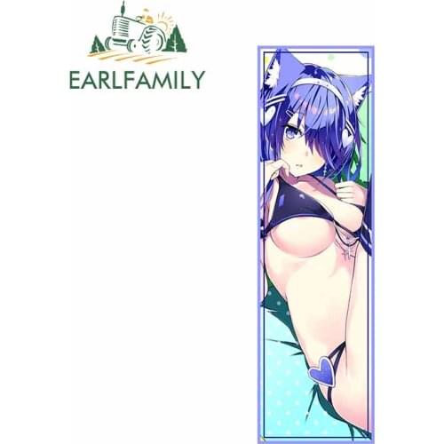EARLFAMILY 15cm x 4.7cm Car Slap Car Sticker Anime Sexy Girl HENTAI SQUAD Cartoon Sticker Racing Helmet Motorcycle Car Styling