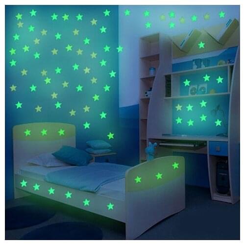 3d Star Energy Storage Fluorescent Glow In The Dark Luminous On Wall Stickers For Kids Room Living Room Decal #50g