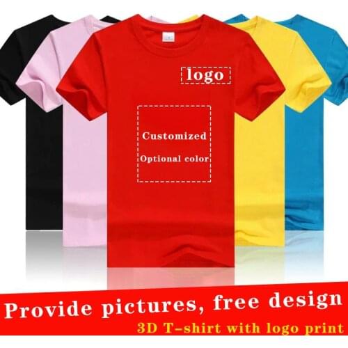 3D printing short-sleeved t-shirt free custom logo pattern photo round neck T-shirt work sportswear gift customization